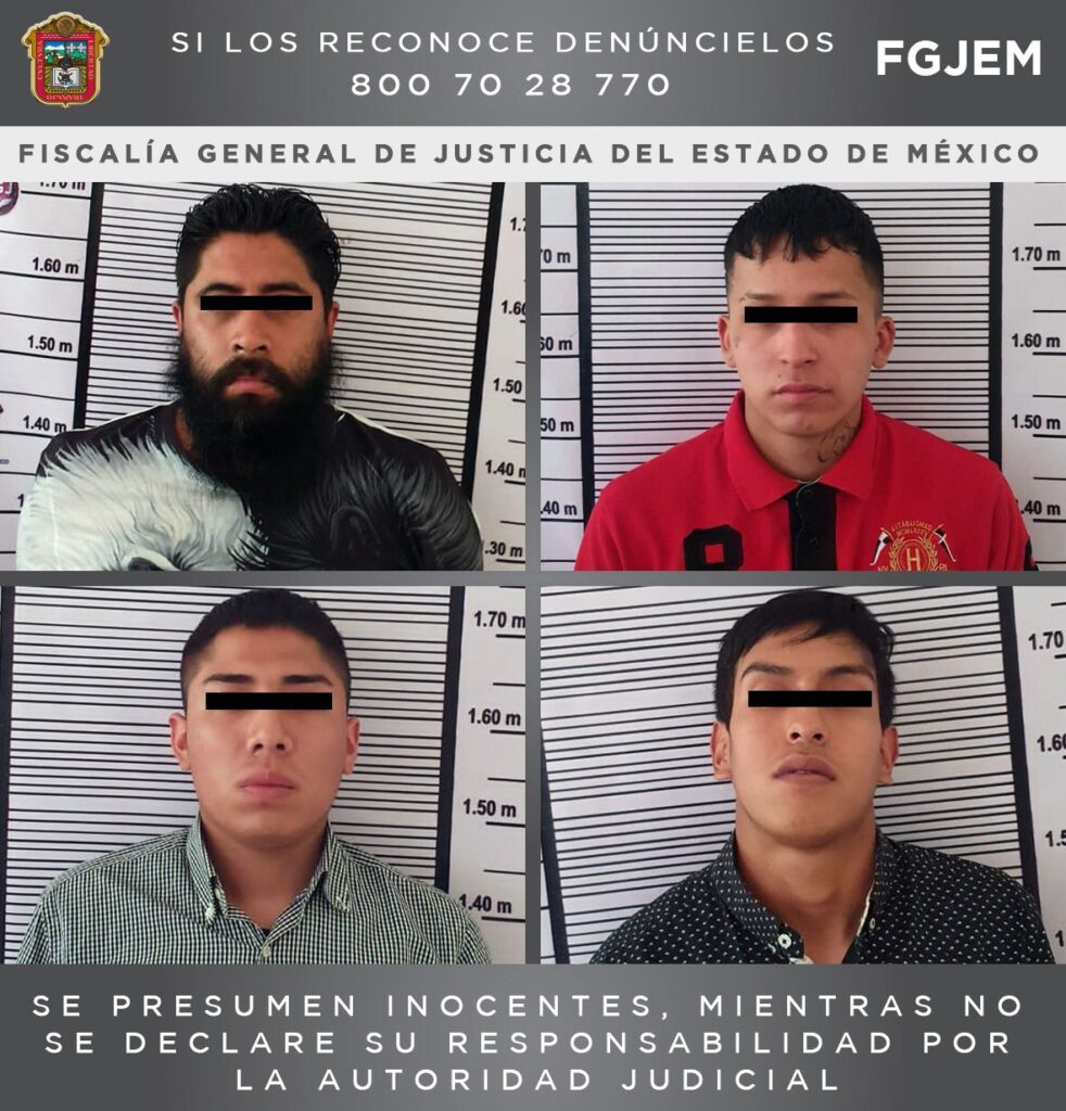 FGJEM: Cuatro individuos fueron aprehendidos por el delito de robo con violencia *Fotos FGJ-EM*