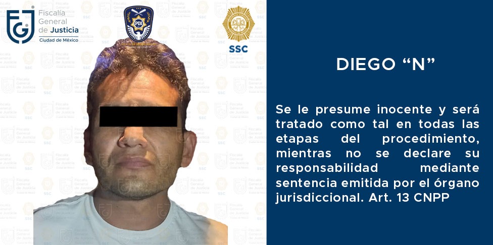 Fiscalía CDMX dicta prisión preventiva oficiosa en contra de Diego "N", segundo implicado en el feminicidio de Anahí Michell Pérez Tadeo