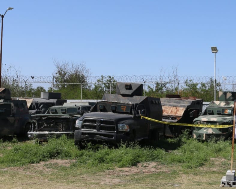 FGR destruye 12 vehículos con blindaje artesanal en Reynosa, Tamaulipas *FOTOS & VIDEO FGR / SEDENA
