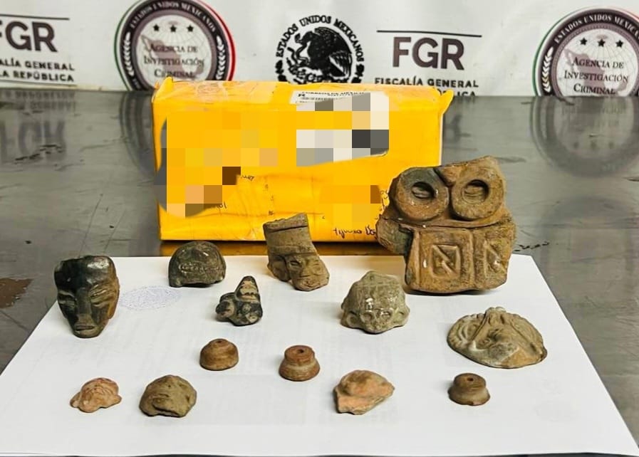 FGR aseguró 14 piezas de la época prehispánica, de la cultura Teotihuacana *FOTOS FGR*