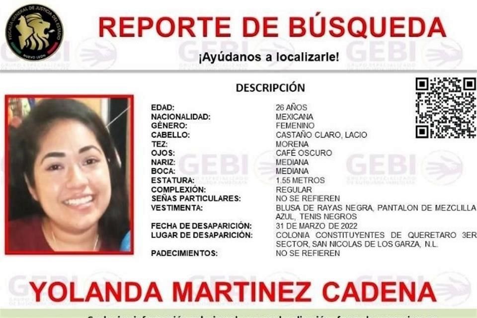 Clama padre de Yolanda apoyo para encontrar a su hija, desaparecida en NL Foto: Internet