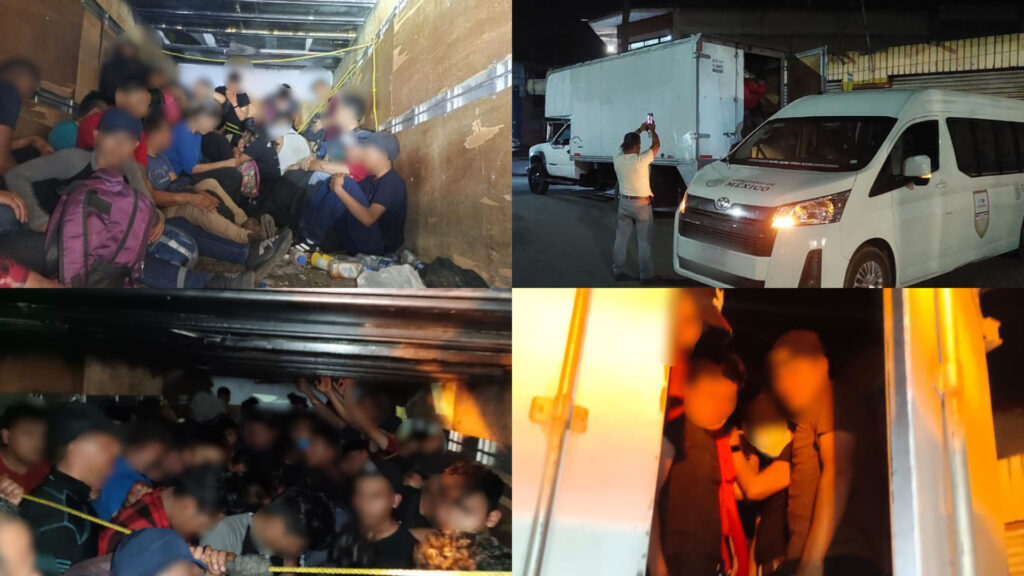 INM en Oaxaca auxilió a 72 migrantes hacinados en caja de una camioneta