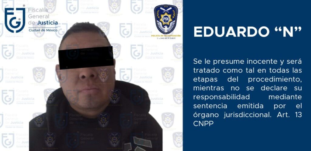 FGJ-CDMX detuvo a Eduardo “N”, quien agredió sexualmente a su hijastra Foto: FGJCDMX