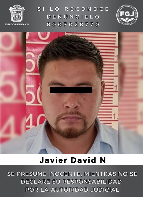 FGJ-EM detuvo a Javier David “N” por el homicidio del hijo de su pareja sentimental Foto: FGJEM