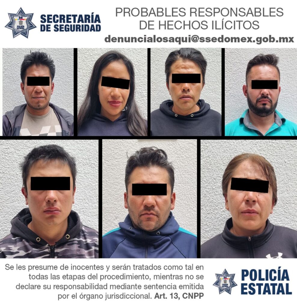 SSE y Policía Municipal de Nicolás Romero detuvo a siete individuos por robo con violencia a casa habitación *FOTOS SSE