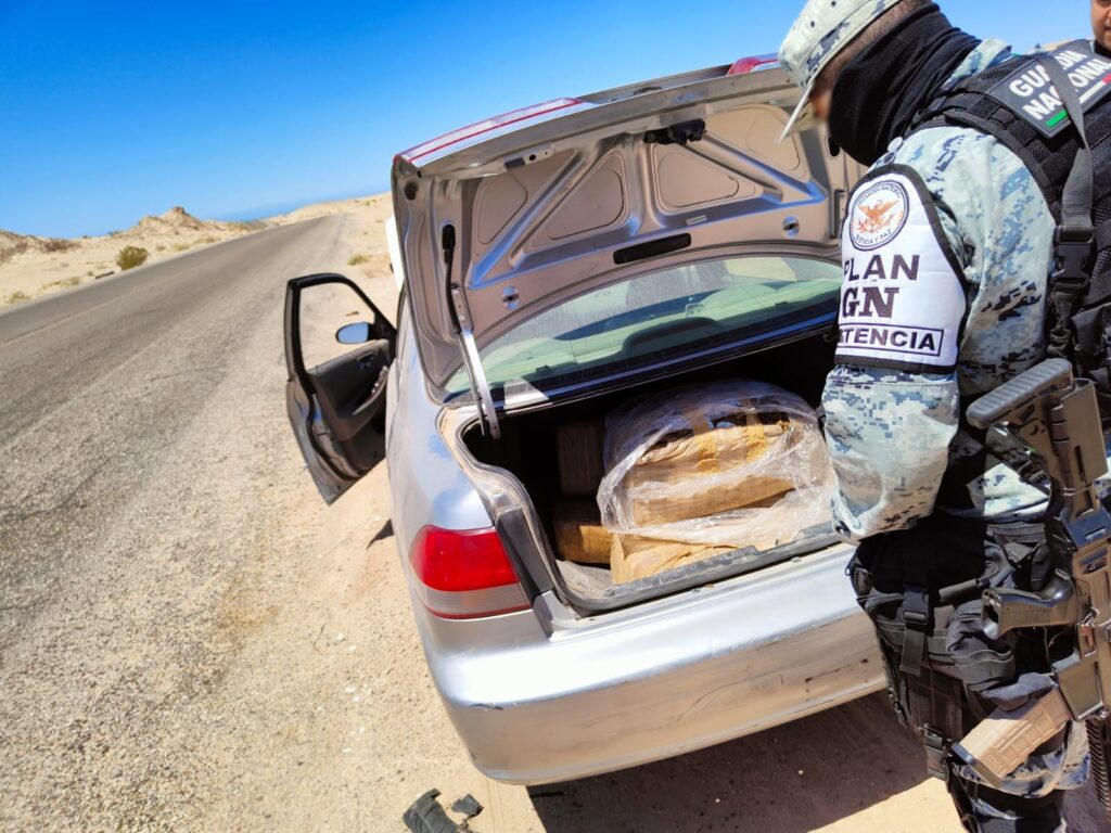 En Sonora, Guardia Nacional decomisó cargamento de marihuana en un vehículo
