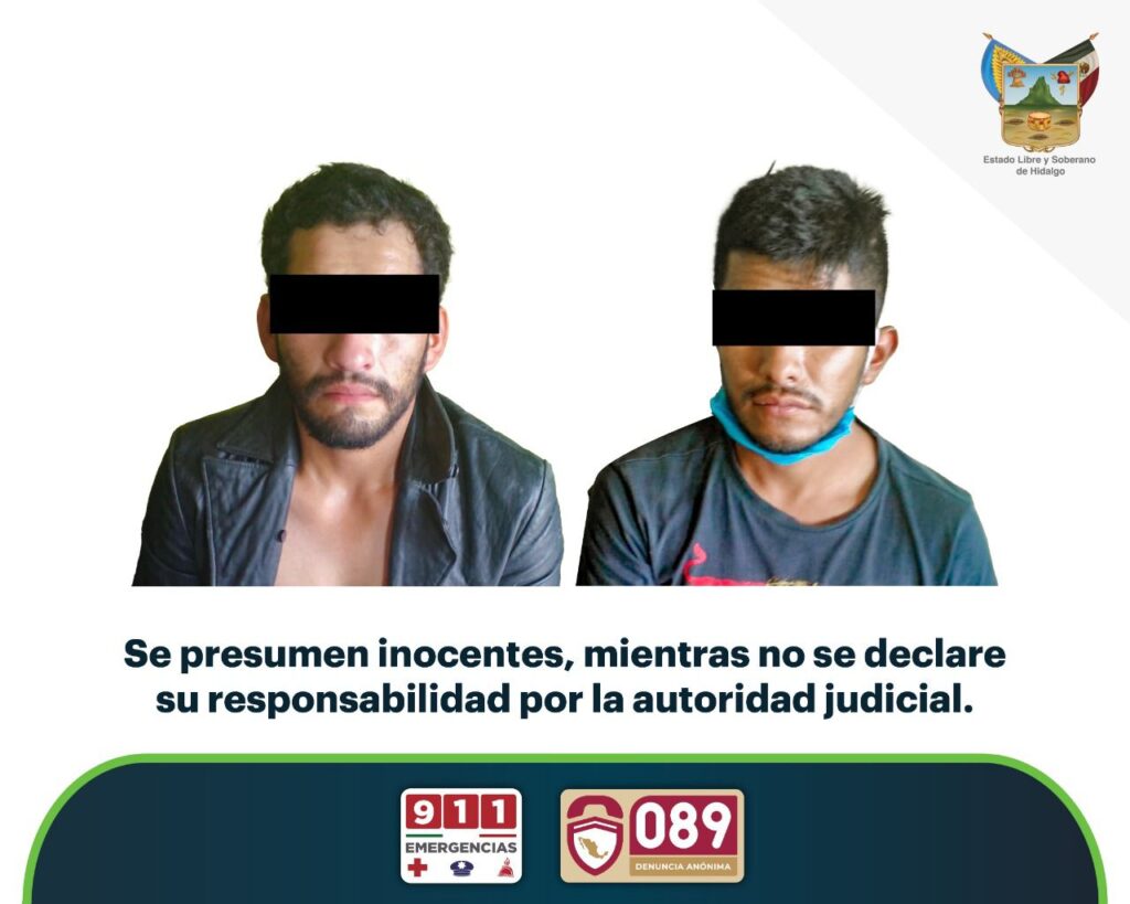SSP-Hidalgo detuvo a dos individuos relacionados con presuntas actividades delictivas *FOTOS SSP-HIDALGO