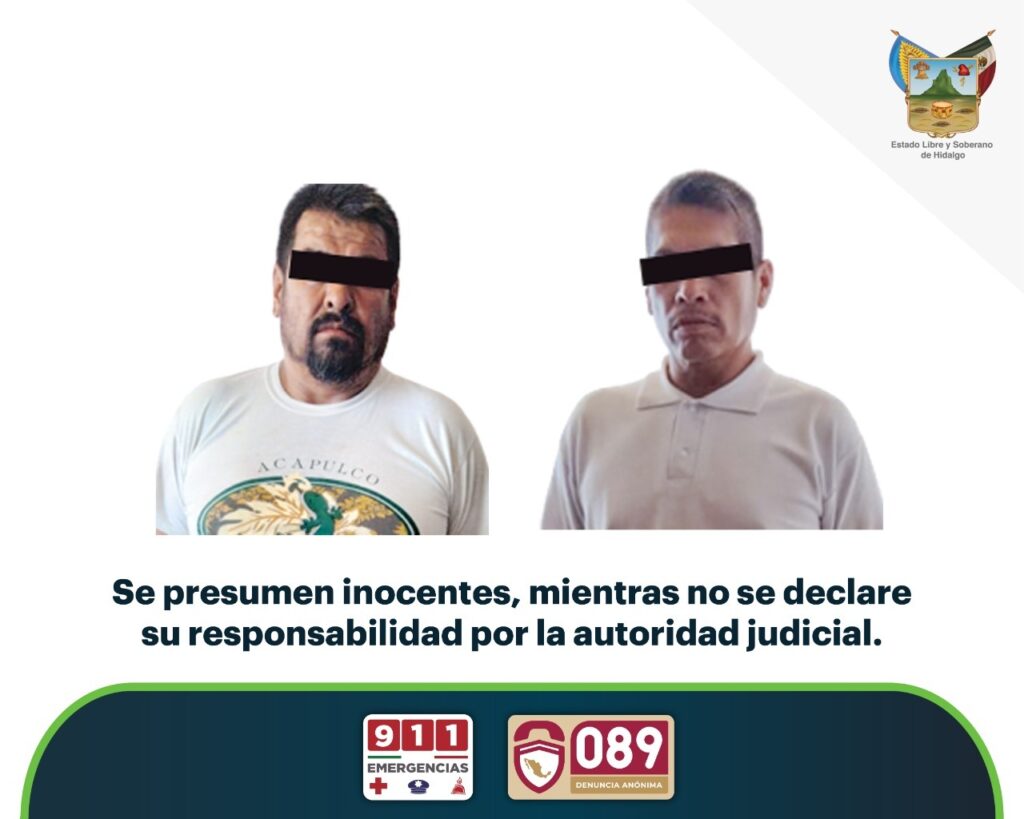 SSP-Hidalgo detuvo a dos individuos tras el robo de una camioneta en en municipio de Agua Blanca *FOTOS SSP-HIDALGO