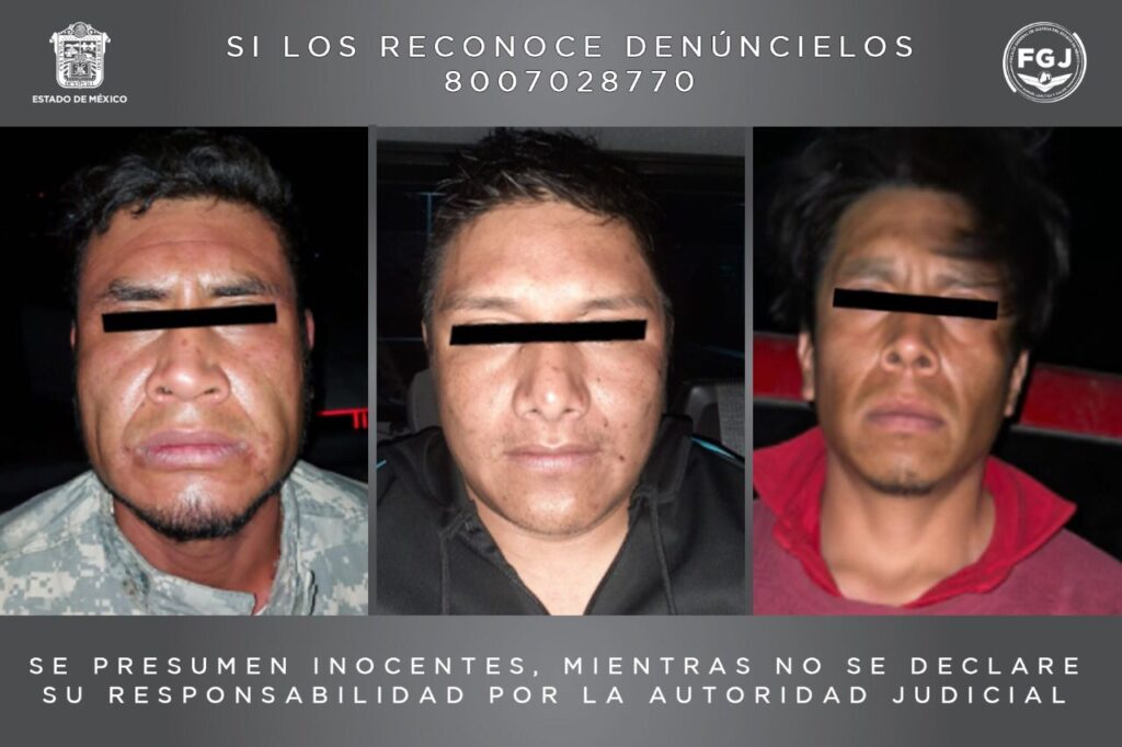 FGJ-EM detuvo a 3 individuos en posesión de narcóticos y un vehículo con reporte de robo en Almoloya de Juárez