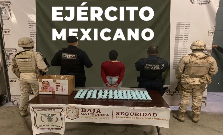 SEDENA aseguró fentanilo, heroína, cartuchos y un arma de fuego en Baja California *FOTOS SEDENA