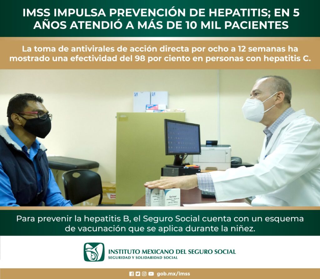 Más de 10 mil casos de hepatitis C ha atendido IMSS en 5 años Foto: @Tu_IMSS
