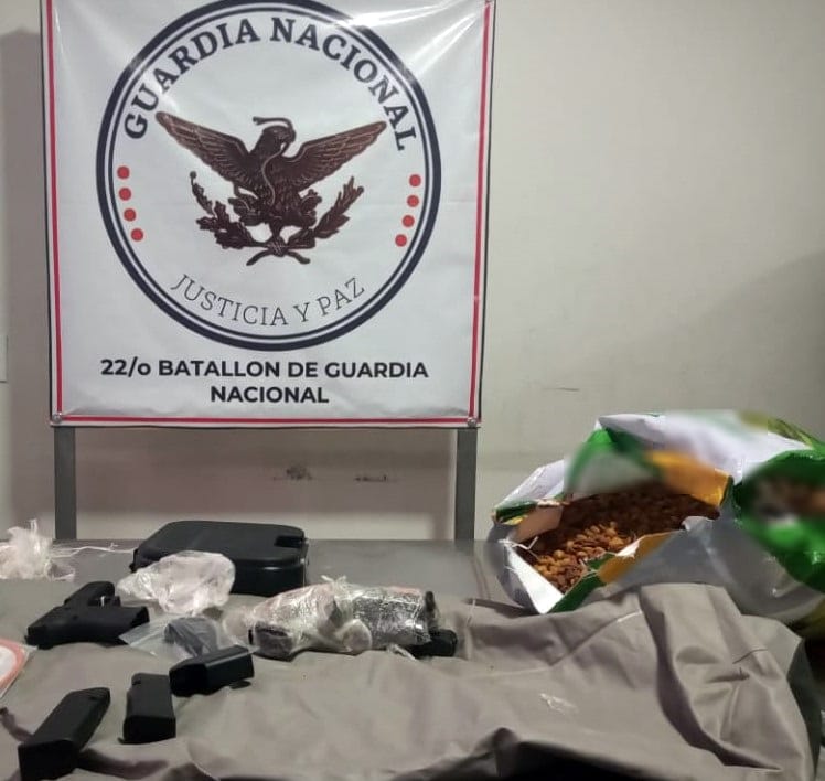 Guardia Nacional y Aduanas localizaron armas; detiene a dos personas Fotos: GN