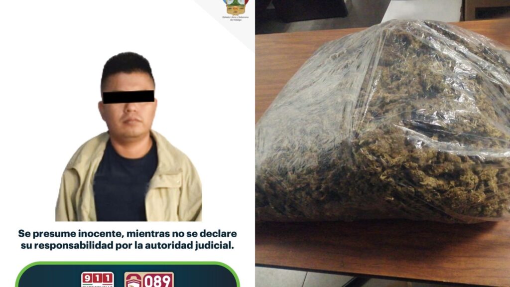 SSP-Hidalgo detiene a individuo y le asegura narcóticos *FOTOS SSP-HIDALGO