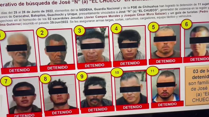 Detienen a 11 vinculados a “El Chueco”