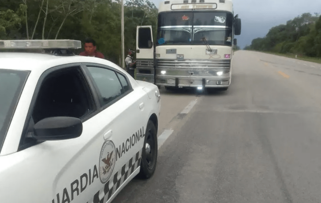 Aseguran autobús con 40 migrantes en carretera de Quintana Roo Foto: Milenio