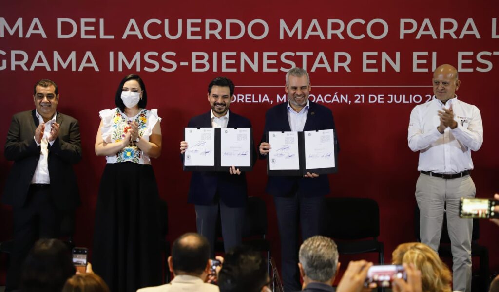 IMSS y Michoacán firman acuerdo para ampliar el Programa IMSS-Bienestar en el estado Foto: @zoerobledo