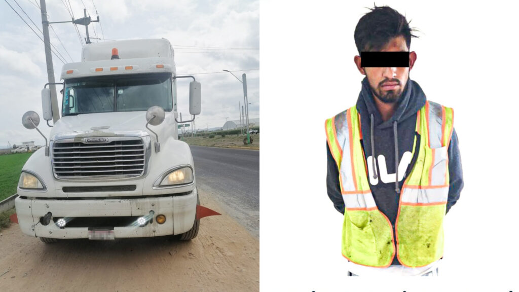 SSP Hidalgo recuperó tracto camión con reporte de robo en Tula, detienen a presunto responsable