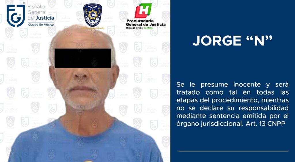 FGJ-CDMX detiene a Jorge “N”, buscado en Hidalgo por el delito de feminicidio *FOTOS y VIDEO FGJ-CDMX