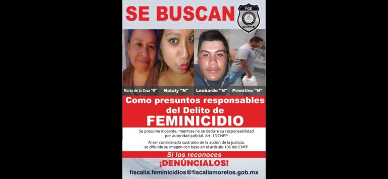 Fiscalía Morelos busca a María de la Cruz “N”, Nataly “N”, Leobardo “N” y Primitivo “N” *FOTO FGJ-MORELO