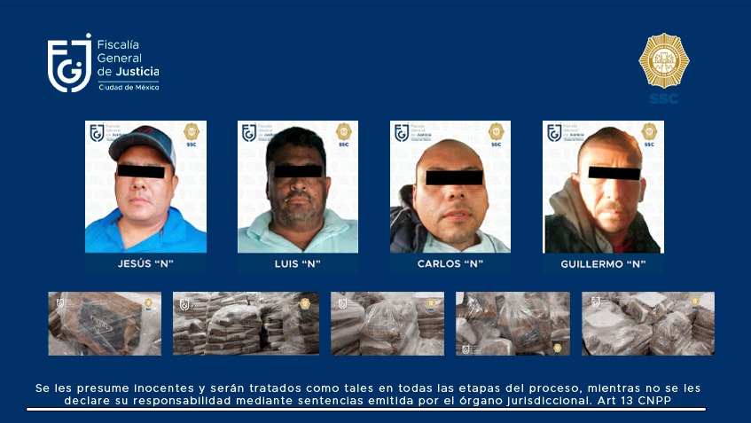 FGJ-CDMX: Juez dicta prisión preventiva oficiosa en contra de los 4 sujetos detenidos con más de una tonelada de cocaína *FOTOS & VIDEO FGJ / CDMX