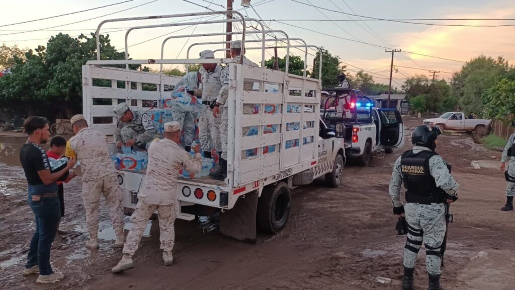 GN intensificó distribución de apoyos a damnificados por intensas lluvias en Empalme y Guaymas, Sonora