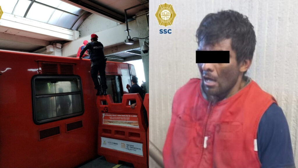 Sujeto es detenido por subir a techo del tren en el Metro Indios Verdes en CDMX