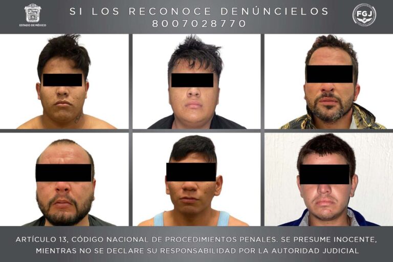 Los seis presuntos integrantes del CJNG detenidos en Tenancingo, Hidalgo, ingresan al penal