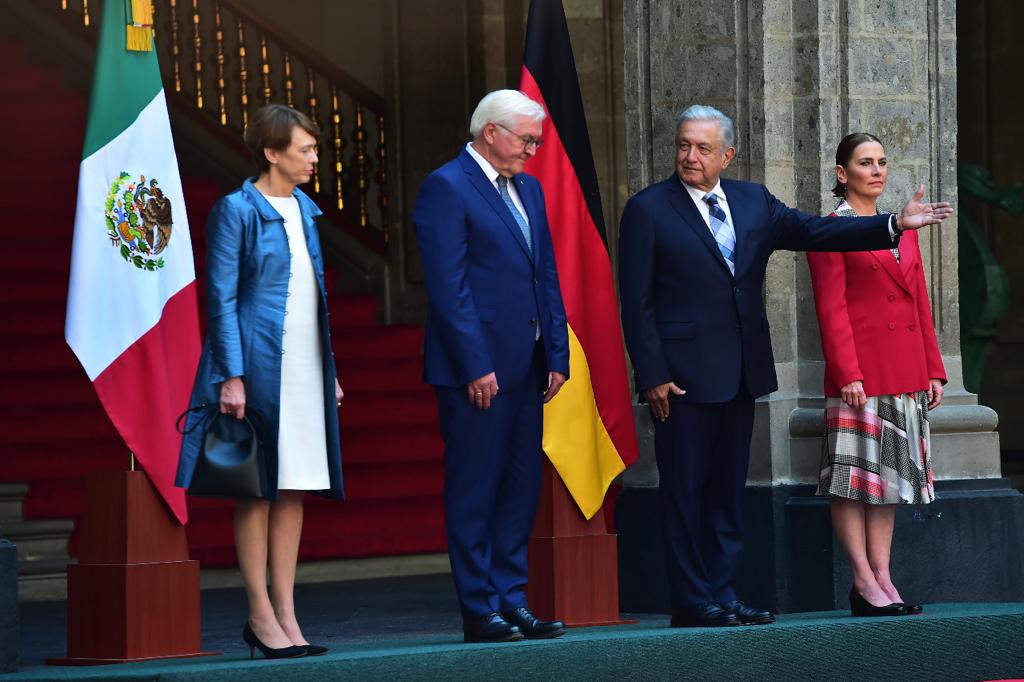 “Es muy bueno verlo”: AMLO recibe al presidente de Alemania en visita de Estado