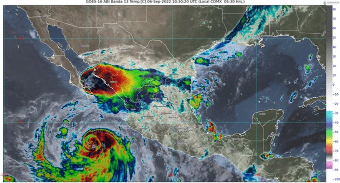 Huracán Kay arroja fuertes lluvias sobre el sur de México