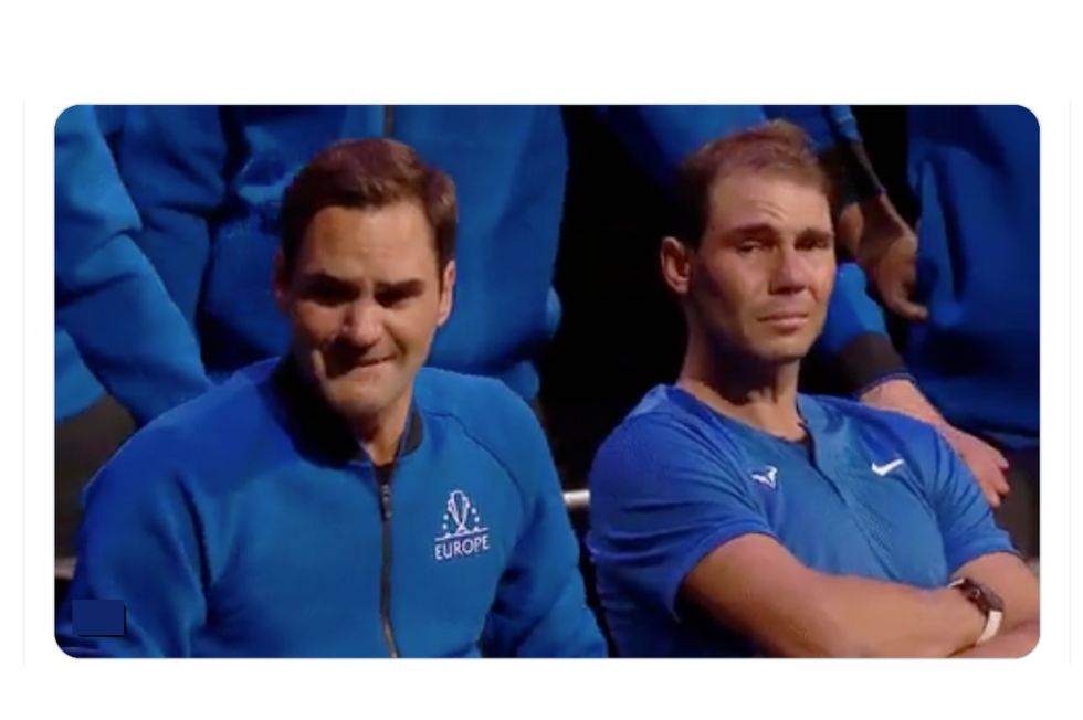 Nadal rompe en llanto durante la despedida del tenista suizo, Roger Federer