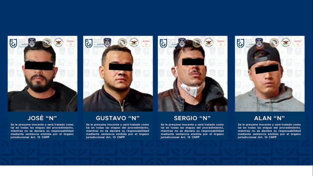 En CDMX detienen a 4 integrantes de una célula criminal del Cártel Jalisco Nueva Generación (CJNG): Fiscalía CDMX