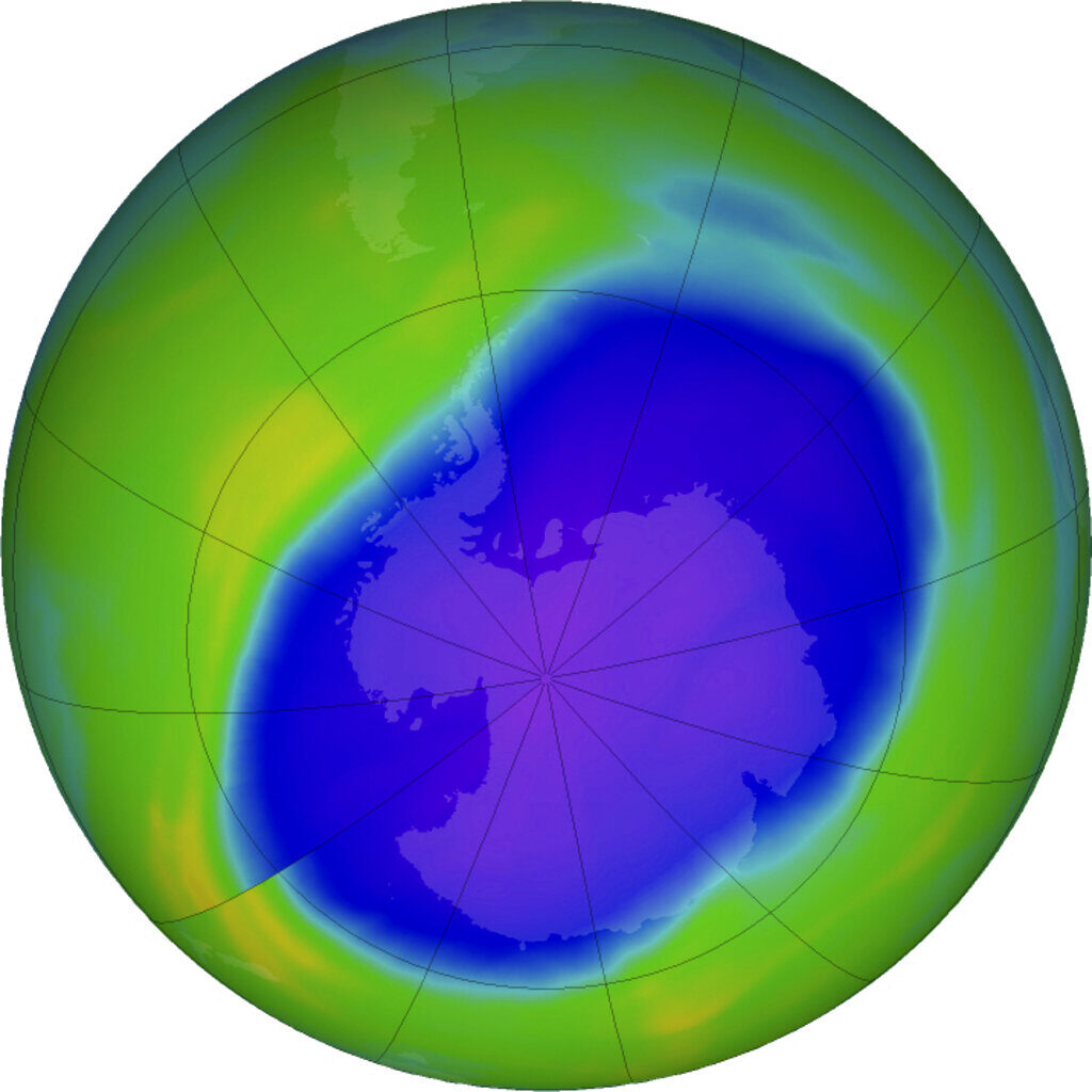 Crece el agujero de ozono en 2022, pero sigue reduciéndose