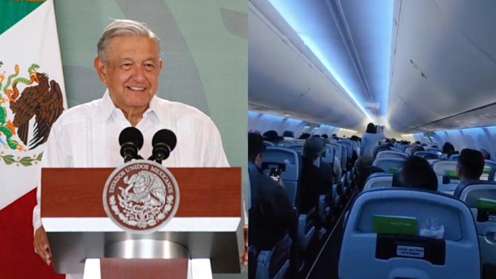 Le reclaman a AMLO en pleno vuelo; pasajeros lo apoyan con aplausos (Video)