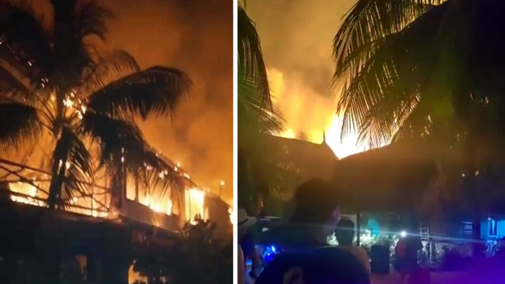 se incendia hotel en la isla de holbox