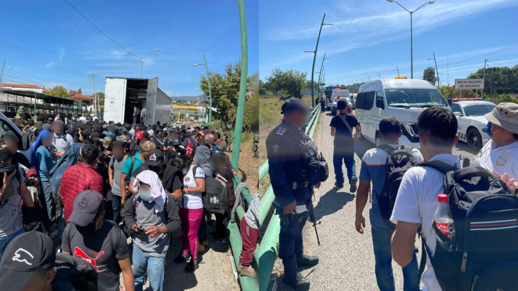 INM rescató 269 migrantes hacinados en caja de tráiler en Chiapas