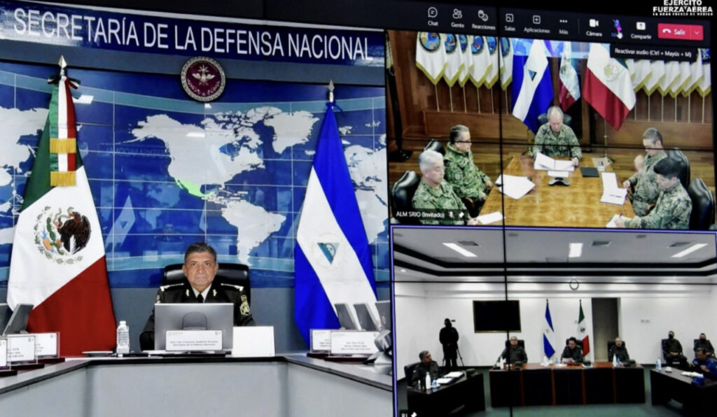 SEDENA, FAM y SEMAR realizaron reunión bilateral virtual con ejército de Nicaragua