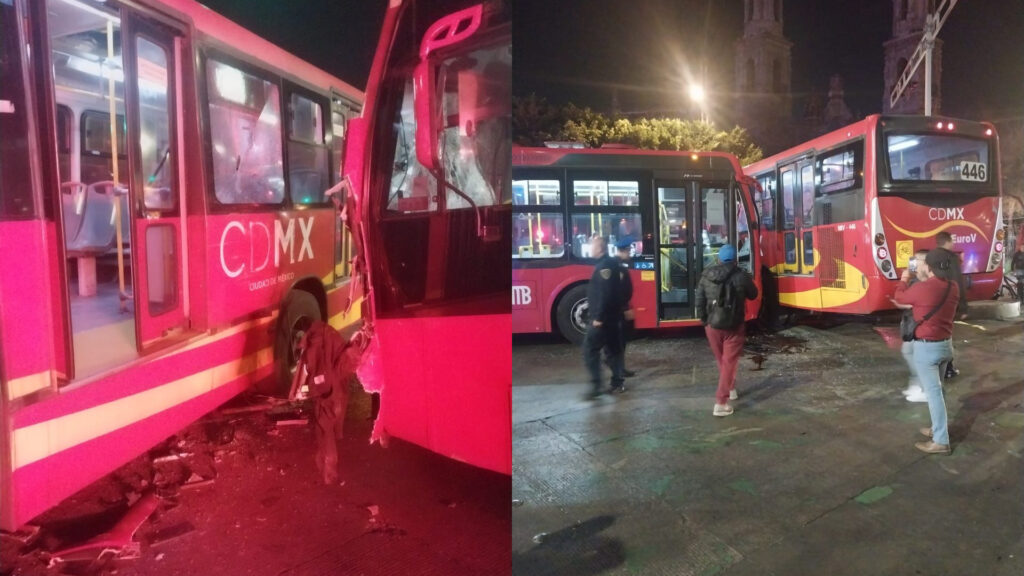 20 lesionados dejó saldo choque del Metrobús en Paseo de la Reforma esquina Hidalgo en CDMX