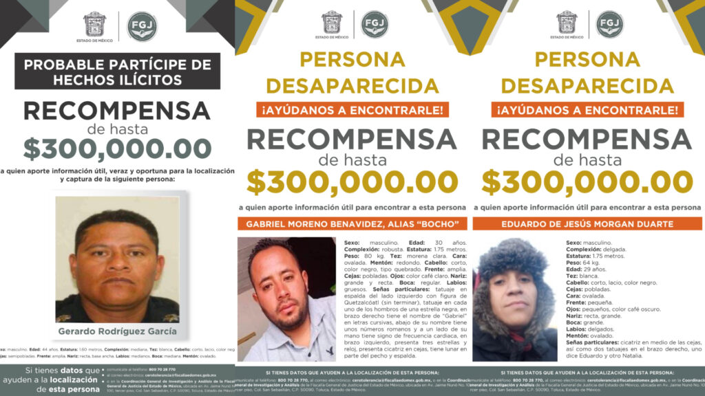 Recompensa de hasta 300 mil pesos para hallar a probable delincuente y por desaparecidos