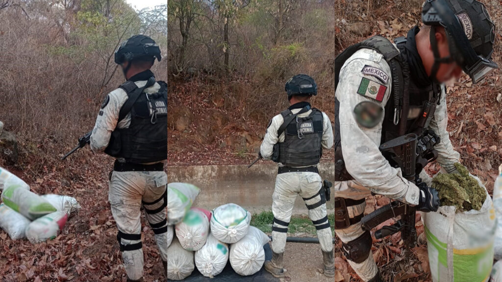 En Michoacán localizan costales con 64 kilos de marihuana