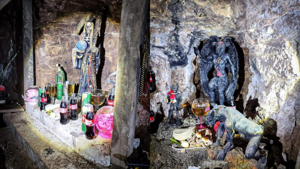 Hallan altar de la Santa Muerte en túnel para robar gasolina