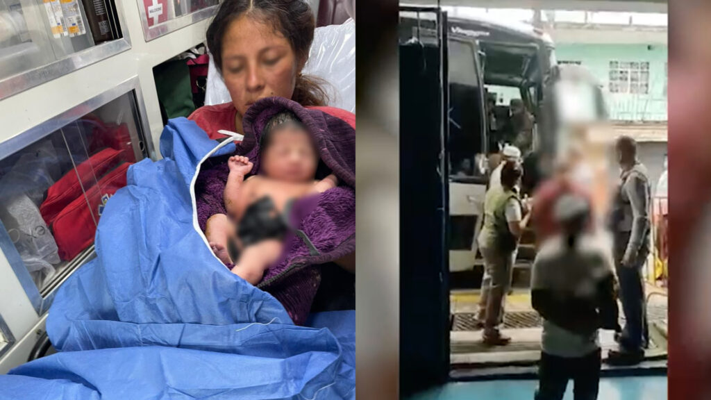 Auxilian a migrante que dio a luz y rescatan a 140 guatemaltecos en autobús en Veracruz