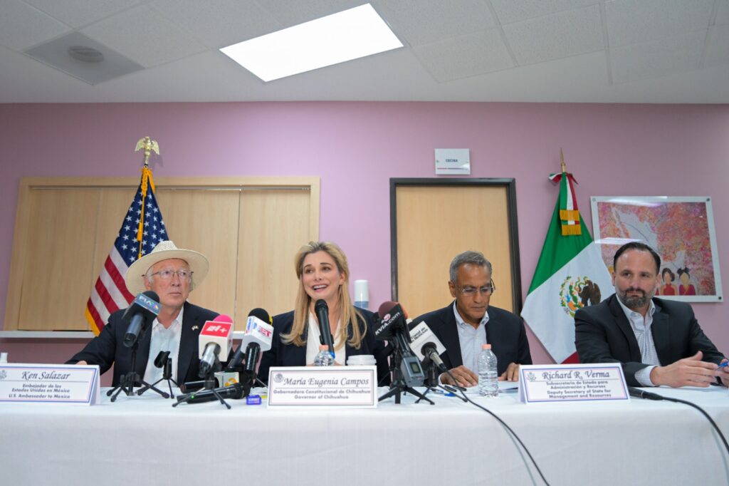 Gobernadora Maru Campos refrenda compromiso de colaboración con EUA en tema migratorio