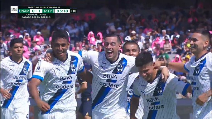 Rayados sale con la victoria 1-0 de su visita a los Pumas