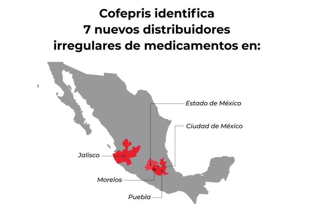 Detecta Cofepris siete distribuidores irregulares de medicamentos