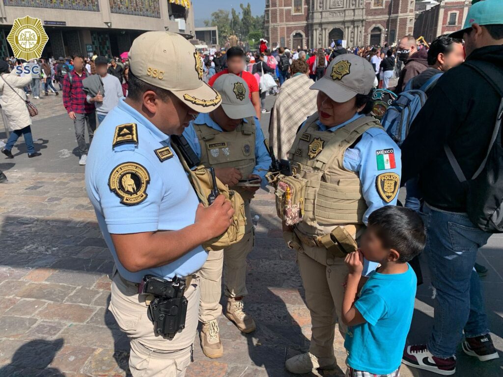 Policía Turística auxilia y resguarda a menores extraviados en Basílica de Guadalupe