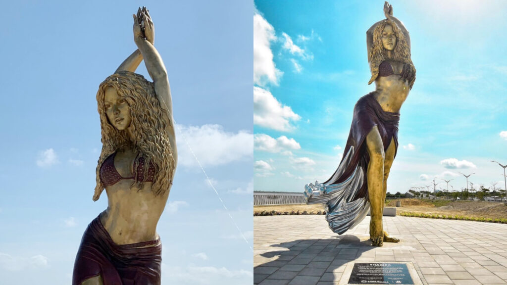 Barranquilla devela estatua gigante de la estrella colombiana Shakira
