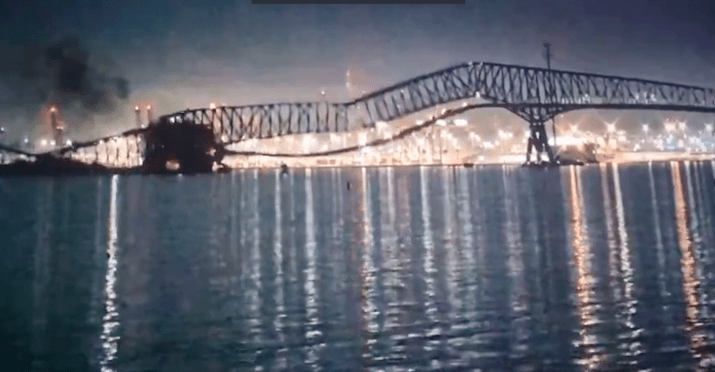 Tras choque de barco se desploma puente de Baltimore, varios desaparecidos (Video)