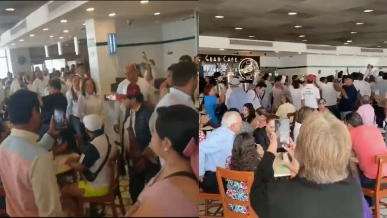 Abuchean en Café La Parroquia a Rocío Nahle; piden regrese a Zacatecas (Video)