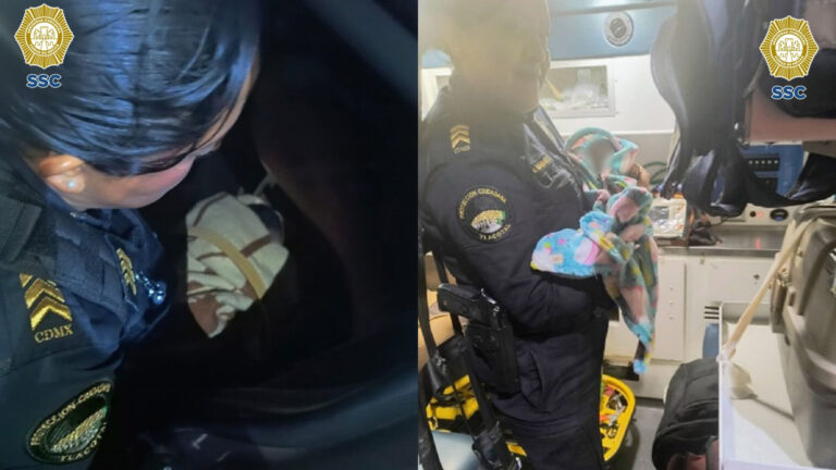 Policías CDMX asistió a mujer para tener a su bebé en un auto cuando se dirigía al hospital