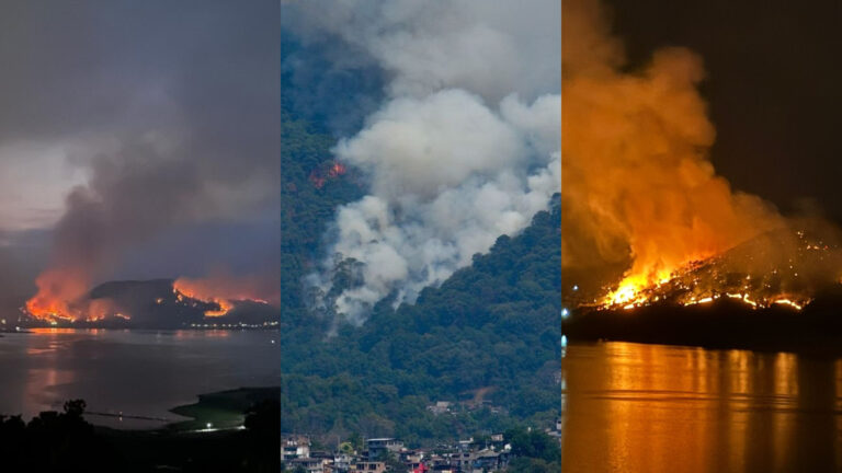 Así el fuerte incendio forestal en Valle de Bravo: Imágenes impactantes de las llamas